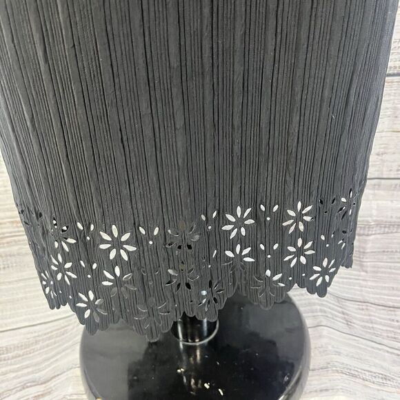 Carole Little Skirt size 6 Long Maxi Black Pencil Stretch Eyelet Wedding Church - Picture 5 of 8